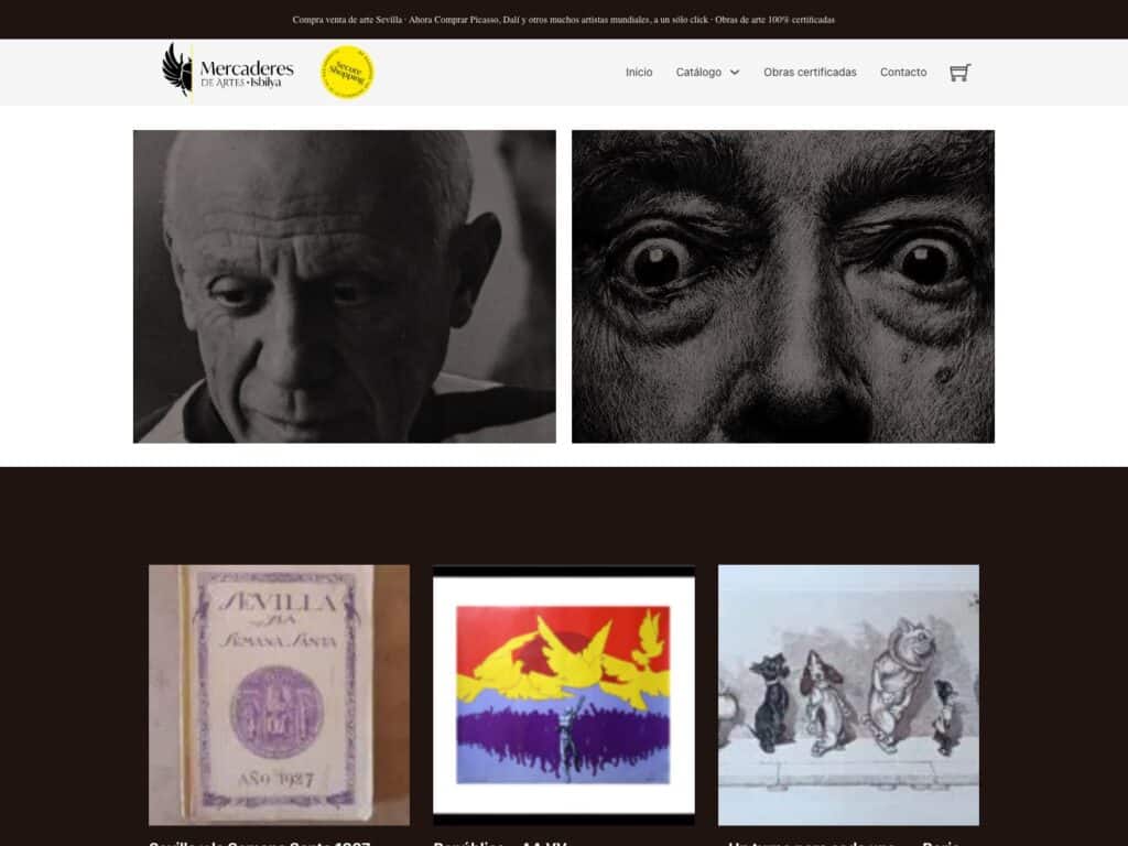 Portada de la web de Mercaderes de Artes