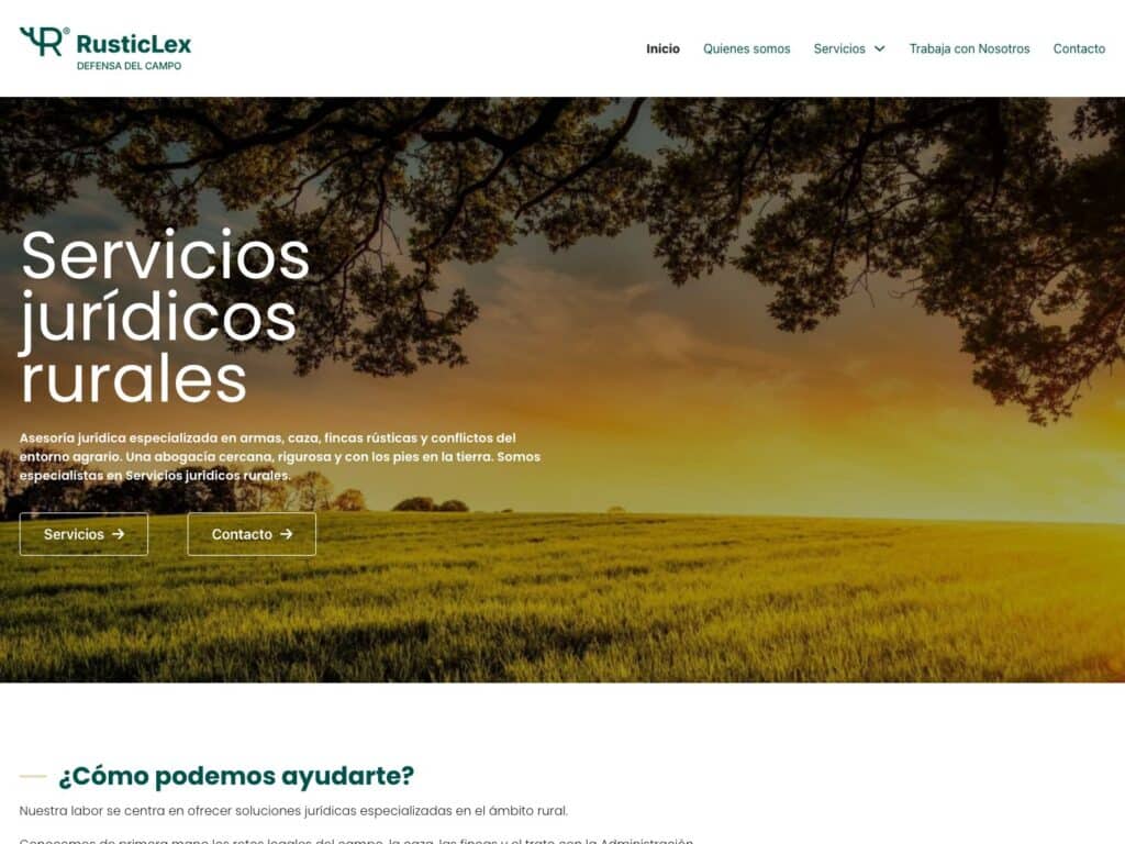 Portada de la web de Rustic Lex