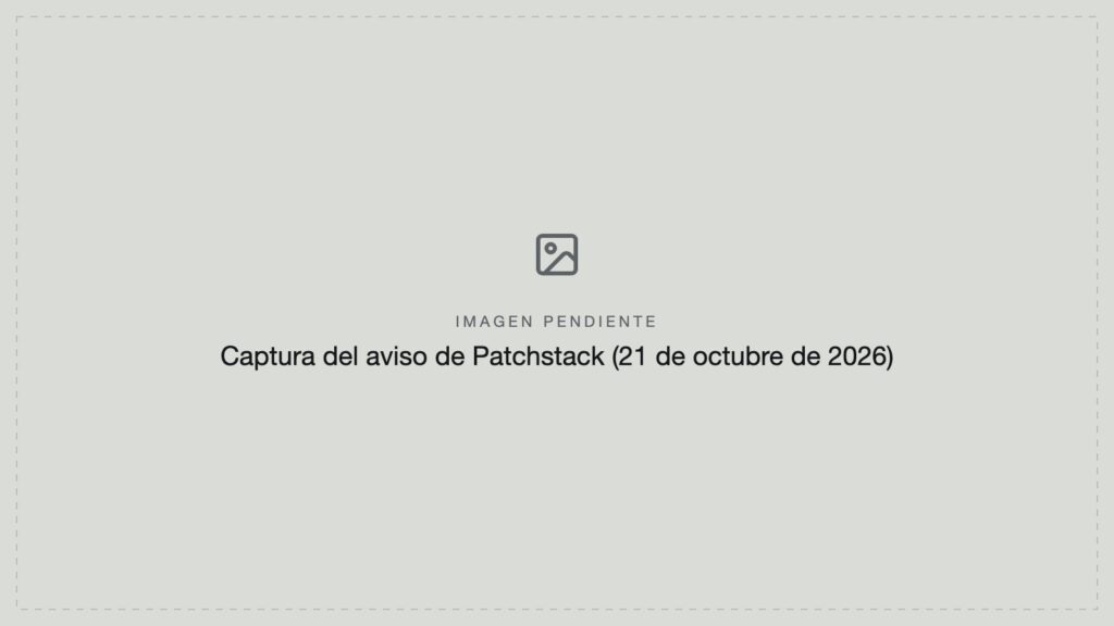 Imagen pendiente: captura del aviso de Patchstack del 21 de octubre de 2026