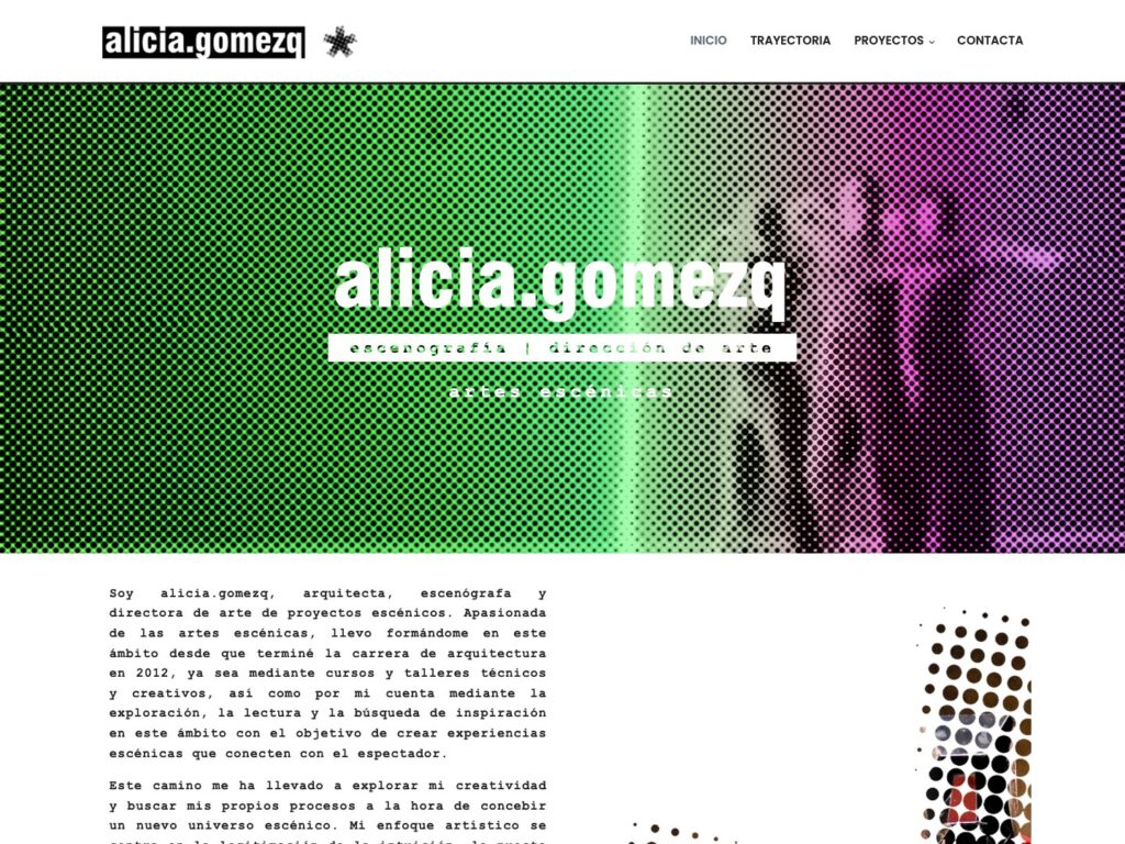 Portada de la web de Alicia Gómez Q