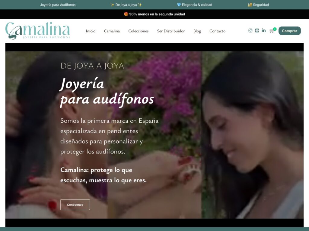 Portada de la web de Camalina