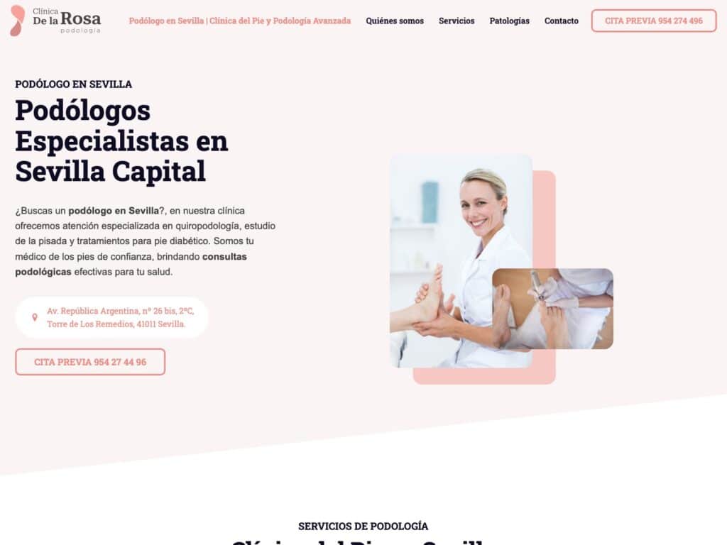 Portada de la web de Clínica de la Rosa