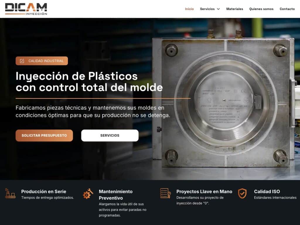 Portada de la web de Dicam