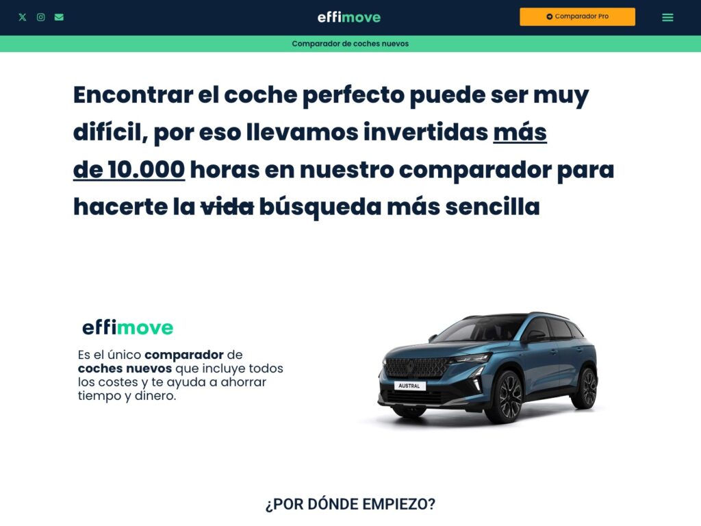 Portada de la web de Effimove