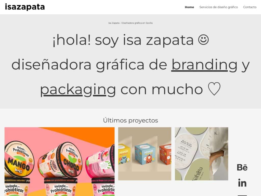 Portada de la web de Isa Zapata