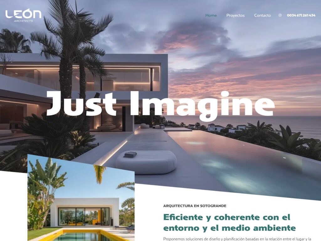 Portada de la web de León Architects