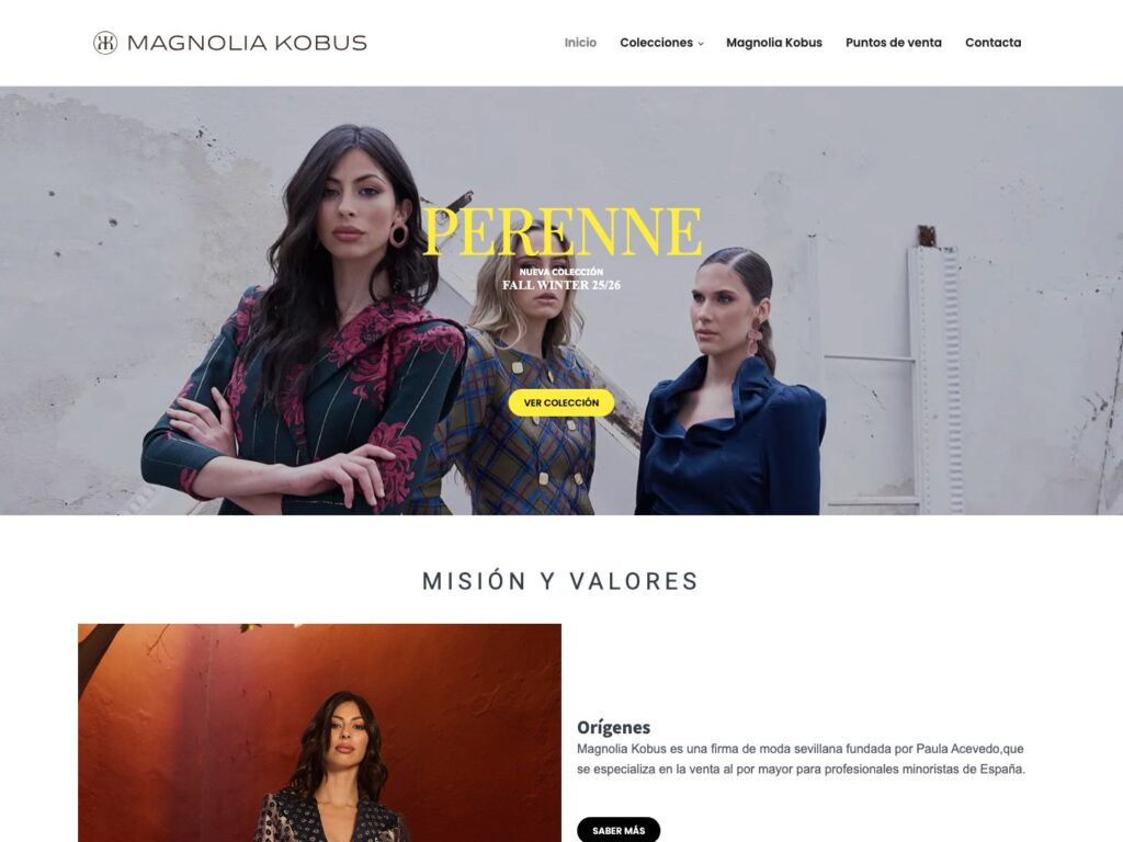 Portada de la web de Magnolia Kobus